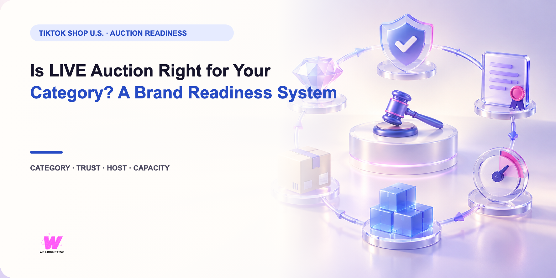 WE Marketing editorial cover for Is LIVE Auction Right for Your Category? A Brand Readiness System