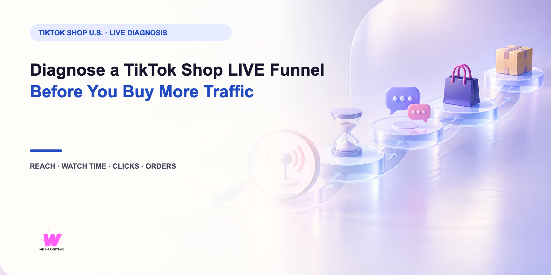 WE Marketing editorial cover for Diagnose a TikTok Shop LIVE Funnel Before You Buy More Traffic