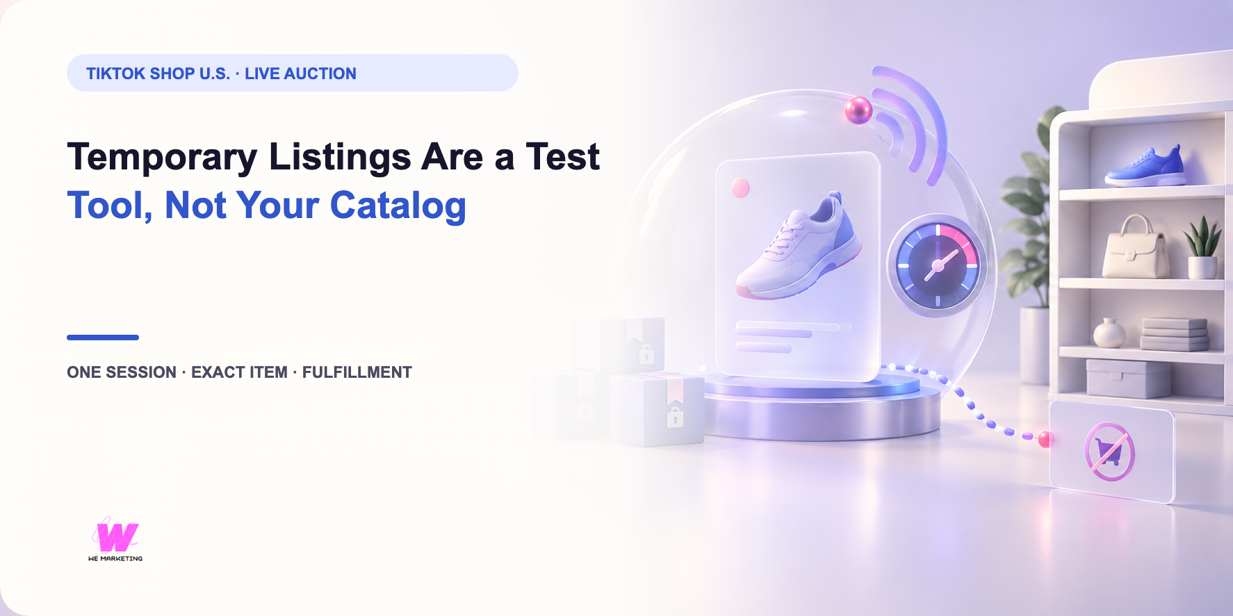 WE Marketing editorial cover for Temporary Listings Are a Test Tool, Not Your Catalog